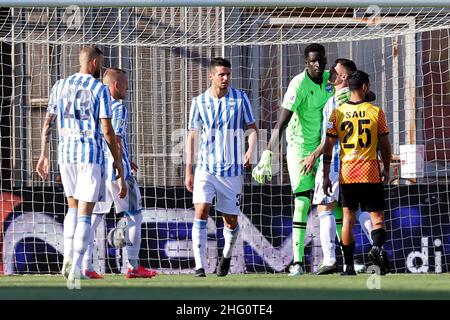 Alessandro Garofalo/LaPresse 14 agosto 2021 Benevento, Italia sport soccer Benevento vs Spal - Coppa Italia 2021/2022 - Stadio Ciro Vigorito nella foto: Foto Stock