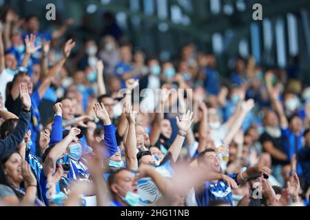 Spada/LaPresse Agosto 28 , 2021 -, Bergamo Sport, Calcio Atalanta vs Bologna - Campionato Italiano Serie A Calcio 2021/2022 - Stadio Gewis nella foto: Tifosi atalanta Foto Stock