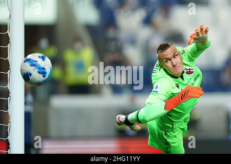 Spada/LaPresse Agosto 28 , 2021 -, Bergamo Sport, Calcio Atalanta vs Bologna - Campionato Italiano Serie A Calcio 2021/2022 - Stadio Gewis nella foto: lukasz skorupski Foto Stock