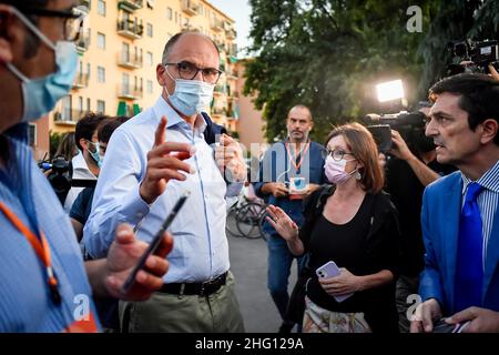 Claudio Furlan/LaPresse 29 agosto 2021 Milano , Italia News Secretario del Partito democratico Enrico letta alla Festa dell'Unità Foto Stock
