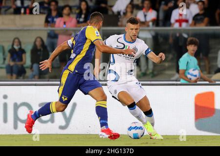 Paola Garbuio/LaPresse 27 agosto 2021 - Verona, Italy Sport, Calcio Hellas Verona vs Inter - Campionato Italiano Serie A 2021/2022 - Stadio Marcantonio Bentegodi. Nella foto: Perisic Ivan Foto Stock
