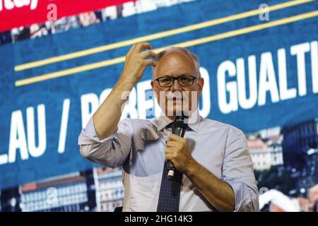 Cecilia Fabiano/ LaPresse Settembre 02 , 2021 Roma News : Ada Colau, Roberto Gualtieri e Francesca Bria presentano il progetto per la città centro-sinistra del Pic : Roberto Gualtieri Foto Stock