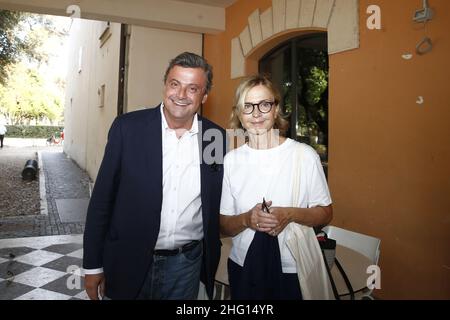 Cecilia Fabiano/ LaPresse Settembre 02 , 2021 Roma News : Presentazione del libro di Pier Luigi Battista nel Pic : Carlo Calenda , Francesca Comencini Foto Stock