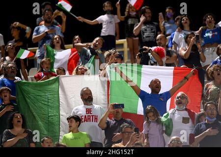 LaPresse - Fabio Ferrari Settembre, 02 2021 Firenze, Italia sport soccer Italia vs Bulgaria - Qatar World Cup Qualifiers - Stadio Artemio Franchi di Firenze nella foto: Tifosi Foto Stock