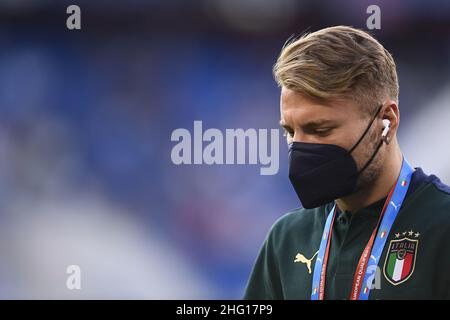 LaPresse - Fabio Ferrari Settembre, 05 2021 Basel, Svizzera sport soccer Italia vs Svizzera - Qatar World Cup Qualifiers - Stadio St. Jakob-Park di Basilea nel pic:immobile Foto Stock