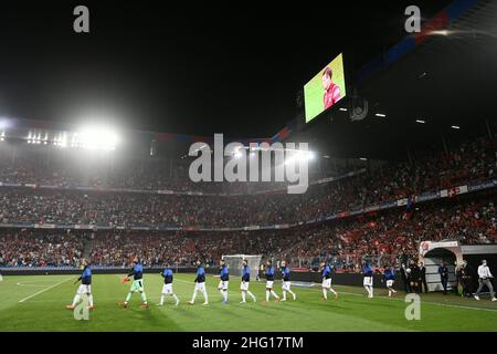 LaPresse - Fabio Ferrari Settembre, 05 2021 Basel, Svizzera sport soccer Italia vs Svizzera - Qatar World Cup Qualifiers - Stadio St. Jakob-Park di Basilea nella foto:italia Foto Stock