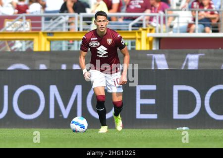 Claudio grassi/LaPresse 12 settembre 2021 - Torino, Italia Sport, Calcio Torino FC vs US Salernitana 1919 - Campionato Italiano Serie A 2021/2022 - Stadio Olimpico Grande Torino. Nella foto: SASA Lukic (#10 Torino) Foto Stock