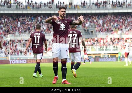 Claudio grassi/LaPresse 12 settembre 2021 - Torino, Italia Sport, Calcio Torino FC vs US Salernitana 1919 - Campionato Italiano Serie A 2021/2022 - Stadio Olimpico Grande Torino. Nella foto: Celebra Torino FC Foto Stock