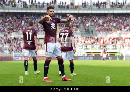 Claudio grassi/LaPresse 12 settembre 2021 - Torino, Italia Sport, Calcio Torino FC vs US Salernitana 1919 - Campionato Italiano Serie A 2021/2022 - Stadio Olimpico Grande Torino. Nella foto: Celebra Torino FC Foto Stock