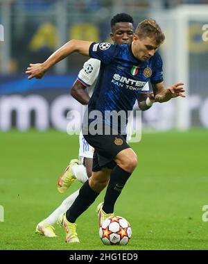 Spada/LaPresse Settembre 15 , 2021 - Milan, Italy Sport, Soccer Inter vs Real Madrid - UEFA Champions League 2021/2022 - palcoscenico di gruppo Stadio San Siro nella foto: Nicolò Barella Foto Stock