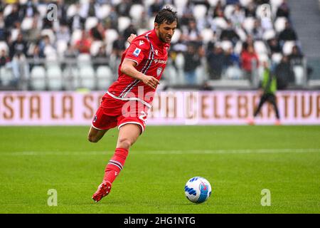 Marco Alpozzi/LaPresse 26 settembre 2021 Torino, Italia sport soccer Juventus Vs Sampdoria - Campionato Italiano Calcio League A TIM 2021/2022 - Stadio Allianz nella foto: Bartosz Bereszynski (UC Sampdoria); Foto Stock