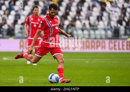 Marco Alpozzi/LaPresse 26 settembre 2021 Torino, Italia sport soccer Juventus Vs Sampdoria - Campionato Italiano Calcio League A TIM 2021/2022 - Stadio Allianz nella foto: Antonio Candreva (UC Sampdoria); Foto Stock