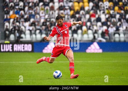 Marco Alpozzi/LaPresse 26 settembre 2021 Torino, Italia sport soccer Juventus Vs Sampdoria - Campionato Italiano Calcio League A TIM 2021/2022 - Stadio Allianz nella foto: Bartosz Bereszynski (UC Sampdoria); Foto Stock