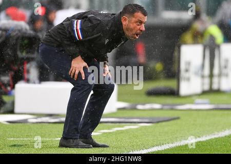 Marco Alpozzi/LaPresse 26 settembre 2021 Torino, Italia sport soccer Juventus Vs Sampdoria - Campionato Italiano Calcio League A TIM 2021/2022 - Stadio Allianz nella foto: Roberto D'Aversa (UC Sampdoria); Foto Stock