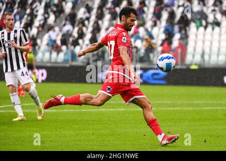 Marco Alpozzi/LaPresse 26 settembre 2021 Torino, Italia sport soccer Juventus Vs Sampdoria - Campionato Italiano Calcio League A TIM 2021/2022 - Stadio Allianz nella foto: Antonio Candreva (UC Sampdoria); Foto Stock