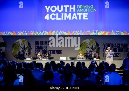 Claudio Furlan/LaPresse Settembre 28, 2021 Milano , Italia News Youth4Climate Conferenza pre clima delle Nazioni Unite Foto Stock