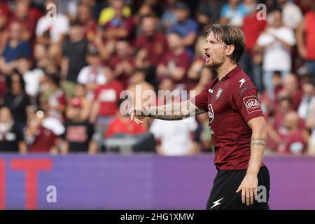 Alessandro Garofalo/LaPresse 02 ottobre 2021 Salerno, Italia sport soccer Salernitana vs Genova - Campionato Italiano Calcio League A 2021/2022 - Stadio Arechi. Nella foto: Stefan Strandberg (US Salernitana 1919); Foto Stock