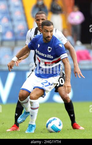 Foto Tano Pecoraro/LaPresse 03 Ottobre 2021 - Genova, Italia Sport, Calcio Sampdoria vs Udinese - Campionato italiano di calcio Serie A TIM 2021/2022 - Stadio Luigi Ferraris nella foto: Foto Tano Pecoraro/LaPresse 03 ottobre 2021 - Genova, Italia Sport, Calcio Sampdoria vs Udinese - Campionato Italiano Serie A 2021/2022 - Stadio Luigi Ferraris nella foto: Quagliarella Foto Stock