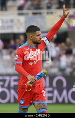 Foto Alfredo Falcone / LaPresse 03 Ottobre 2021 Firenze, Italia Sport Calcio Fiorentina - Napoli - Campionato di Calcio Serie A 2021/2022 - Stadio Artemio Franchi di Firenze nella foto: lorenzo insigne Photo Alfredo Falcone / LaPresse 03 ottobre 2021 Firenze, Italia Sport Soccer Fiorentina - Napoli - Campionato Italiano di Calcio Lega A 2021/2022 - Stadio Artemio Franchi di Firenze nella foto: lorenzo insigne Foto Stock