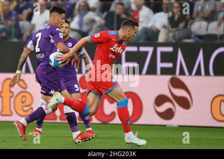 Foto Alfredo Falcone / LaPresse 03 Ottobre 2021 Firenze, Italia Sport Calcio Fiorentina - Napoli - Campionato di Calcio Serie A 2021/2022 - Stadio Artemio Franchi di Firenze nella foto: quarta zielinski Photo Alfredo Falcone / LaPresse 03 ottobre 2021 Firenze, Italia Sport Soccer Fiorentina - Napoli - Campionato Italiano Calcio League A 2021/2022 - Stadio Artemio Franchi di Firenze nella foto: quarta zielinski Foto Stock