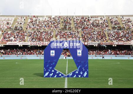 Alessandro Garofalo/LaPresse 02 ottobre 2021 Salerno, Italia sport soccer Salernitana vs Genova - Campionato Italiano Calcio League A 2021/2022 - Stadio Arechi. Nella foto: TIM Serie Un pannello Foto Stock