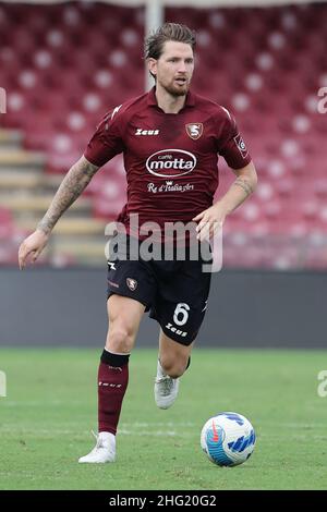 Alessandro Garofalo/LaPresse 02 ottobre 2021 Salerno, Italia sport soccer Salernitana vs Genova - Campionato Italiano Calcio League A 2021/2022 - Stadio Arechi. Nella foto: Stefan Strandberg (US Salernitana 1919); Foto Stock