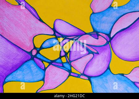 Bella illustrazione della matita neurografica rosa Foto Stock