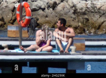 Barbara Berlusconi e il marito Giorgio Valaguzza in vacanza nella loro casa Villa Certosa a Porto Cervo, Sardegna. Foto Stock