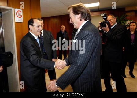 Luca Cordero di Montezemolo FIAT Presidente, Presidente del Senato Renato Schifani Foto Stock