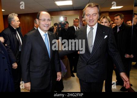 Luca Cordero di Montezemolo FIAT Presidente, Presidente del Senato Renato Schifani Foto Stock