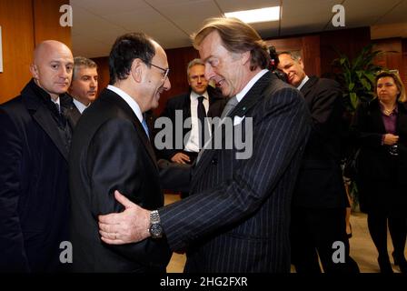 Luca Cordero di Montezemolo FIAT Presidente, Presidente del Senato Renato Schifani Foto Stock