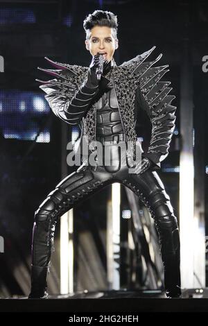 Il Tokio Hotel si esibirà durante il tour "Welcome to Humanoid City", Padova Italia. Foto Stock