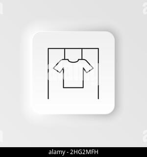 Abiti, icona camicia in cotone. Semplice illustrazione di elementi concetto naturale. Abiti, camicia di cotone, icona camicia impiccata. Icona vettore stile neumorfico su Whi Illustrazione Vettoriale
