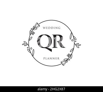 Logo QR femminile. Utilizzabile per la natura, salone, centro benessere, cosmetici e loghi di bellezza. Elemento modello di disegno con logo a vettore piatto. Illustrazione Vettoriale