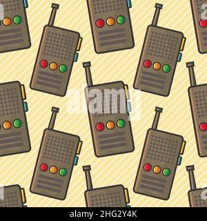 illustrazione vettoriale del pattern senza giunture walkie talkie Illustrazione Vettoriale