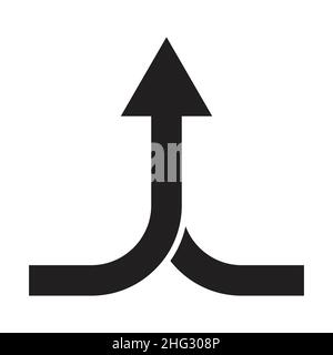 due frecce che uniscono icon vector collaborazione, partnership, alleanza, unendo e concetto di crescita per grafica design, logo, sito web, social media, mobil Illustrazione Vettoriale