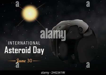 International asteroide Day Giugno 30 Vector Illustration background Illustrazione Vettoriale