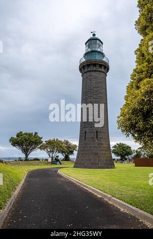 Il famoso faro di Shortland Bluff a Melbourne, Australia Foto Stock