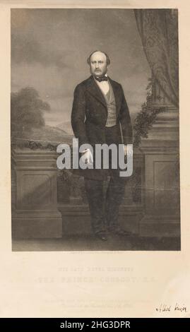 Ritratto del Principe Alberto, Consorte del monarca britannico. 1861-1862, di Daniel John Pound (ca 1842-1870) – artista grafico. Principe Alberto di Sassonia-Cobu Foto Stock