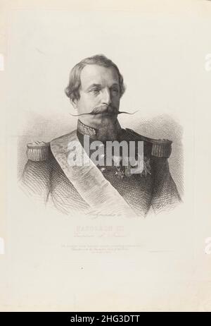 Ritratto di Napoleone III. 1858-1870, di Pierre Guillaume Metzmacher (1815-post 1870) – artista grafico. Napoleone III (1808 – 1873) fu il primo Preside Foto Stock