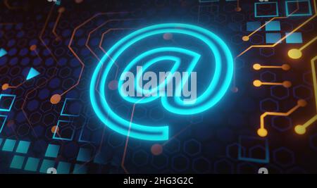 Collegamento di rete e di scambio di dati, marketing digitale, Social Media, rete di comunicazione, Internet business Foto Stock