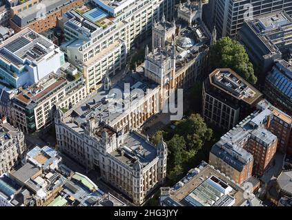 Vista aerea della Biblioteca Maughan, sullo Strand Campus al Kings College di Londra Foto Stock