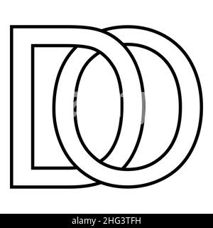 Logo segno do od, icona segno do interlacciato lettere d o Illustrazione Vettoriale