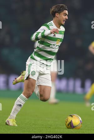 Glasgow, Scozia, 17th gennaio 2022. Jota of Celtic durante la partita della Scottish Premier League al Celtic Park, Glasgow. Il credito dell'immagine dovrebbe leggere: Neil Hanna / Sportimage Foto Stock