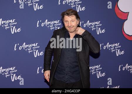 Parigi, Francia, il 17 gennaio 2022, Anteprima del film l'Amour c'est mieux que la vie di Claude Lelouch, Philippe Lellouche. Alamy Foto Stock