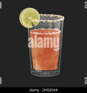 Acquerello dipinto michelada illustrazione Vector illustrazione. Illustrazione Vettoriale