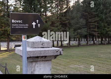 Il cimitero militare Bovec, Flitsch tedesco, in Slovenia. Foto Stock