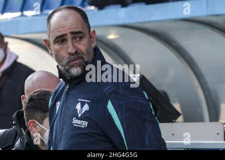 Reggio Emilia (RE), Italia, 16 Gennaio 2022, Stadio Mapei - Città del Tricolore, 22Â° giornata campione Serie A Tim 2021/2022, incontro tra le squadre del Sassuolo Calcio e dell'Hellas Verona, nella foto: Mister Igor Tudor Foto Stock