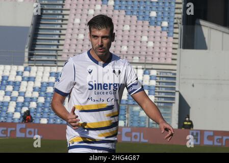 Reggio Emilia (RE), Italia, 16 Gennaio 2022, Stadio Mapei - Città del Tricolore, 22Â° giornata campione Serie A Tim 2021/2022, contrasto tra le squadre del Sassuolo Calcio e dell'Hellas Verona, nella foto: 4 Miguel Veloso Foto Stock