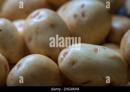 patate crude mature primo piano Foto Stock